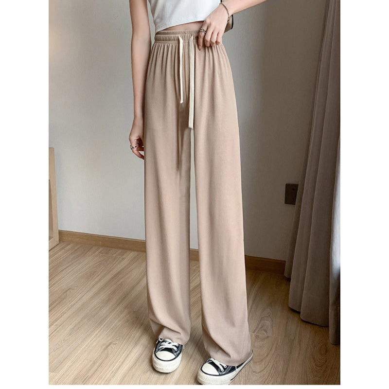 Women's Ice Silk High Waist Casual Summer Pants-Legletic