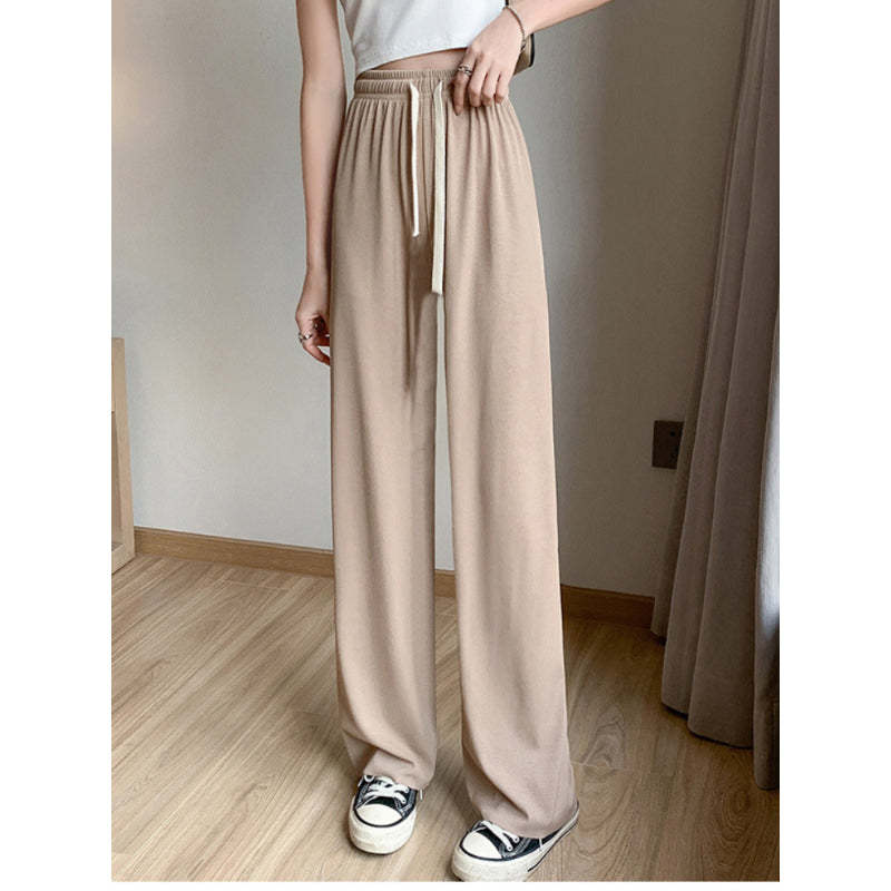 Women's Ice Silk High Waist Casual Summer Pants-Legletic