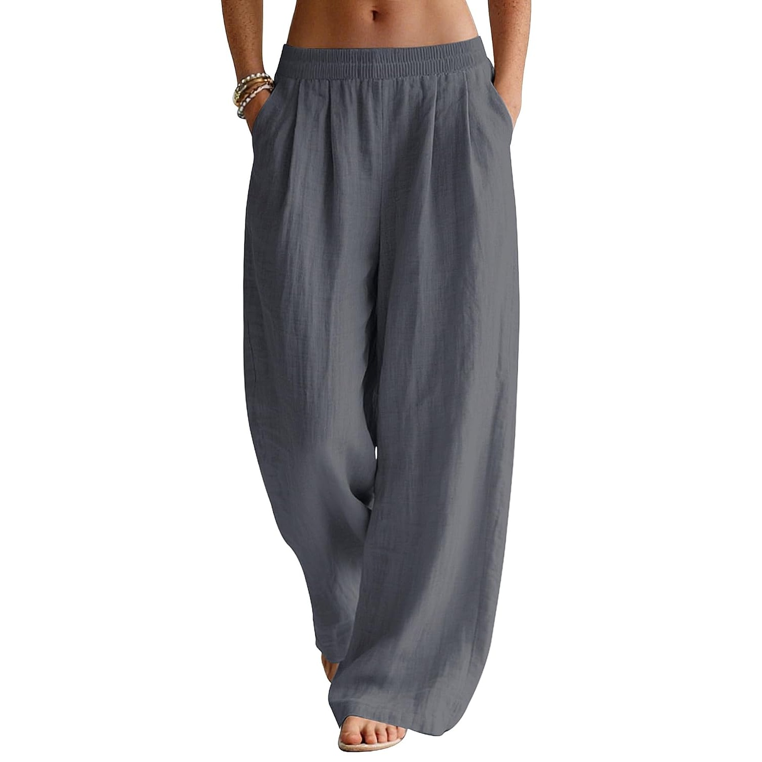 Casual Palazzo Pants With Pockets For Vacation Wear For Women