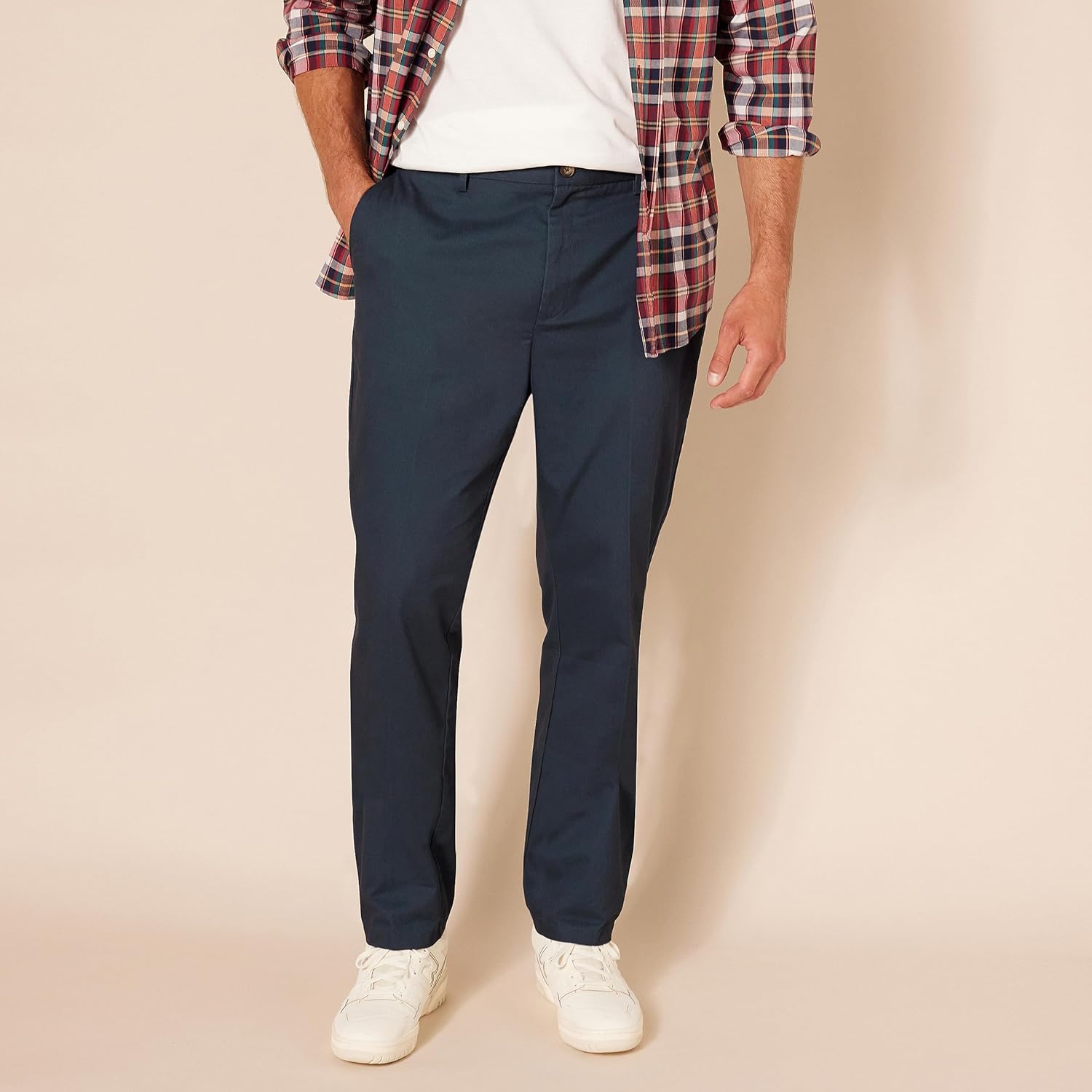 Slim Fit Flat Front Chino Pants