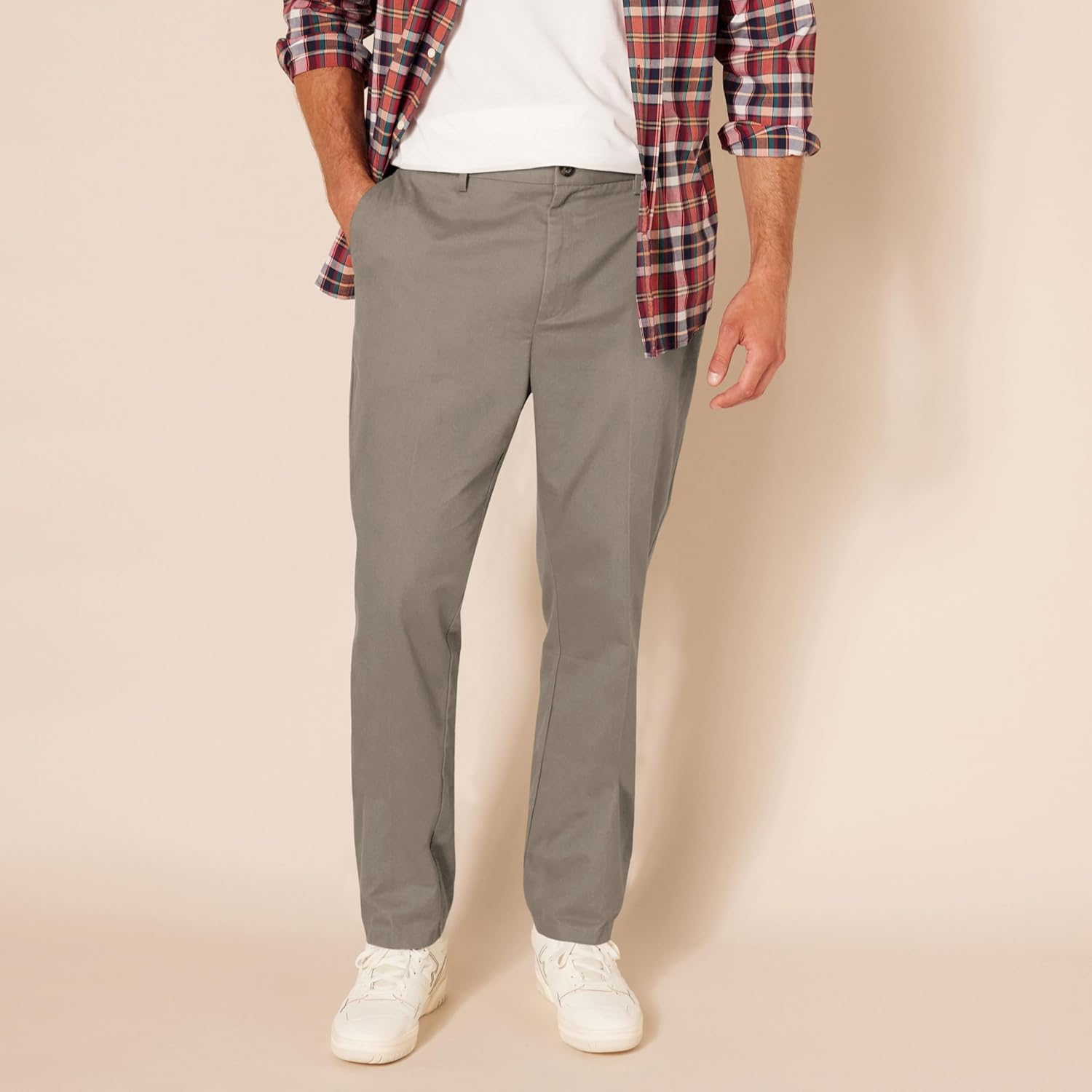 Slim Fit Flat Front Chino Pants