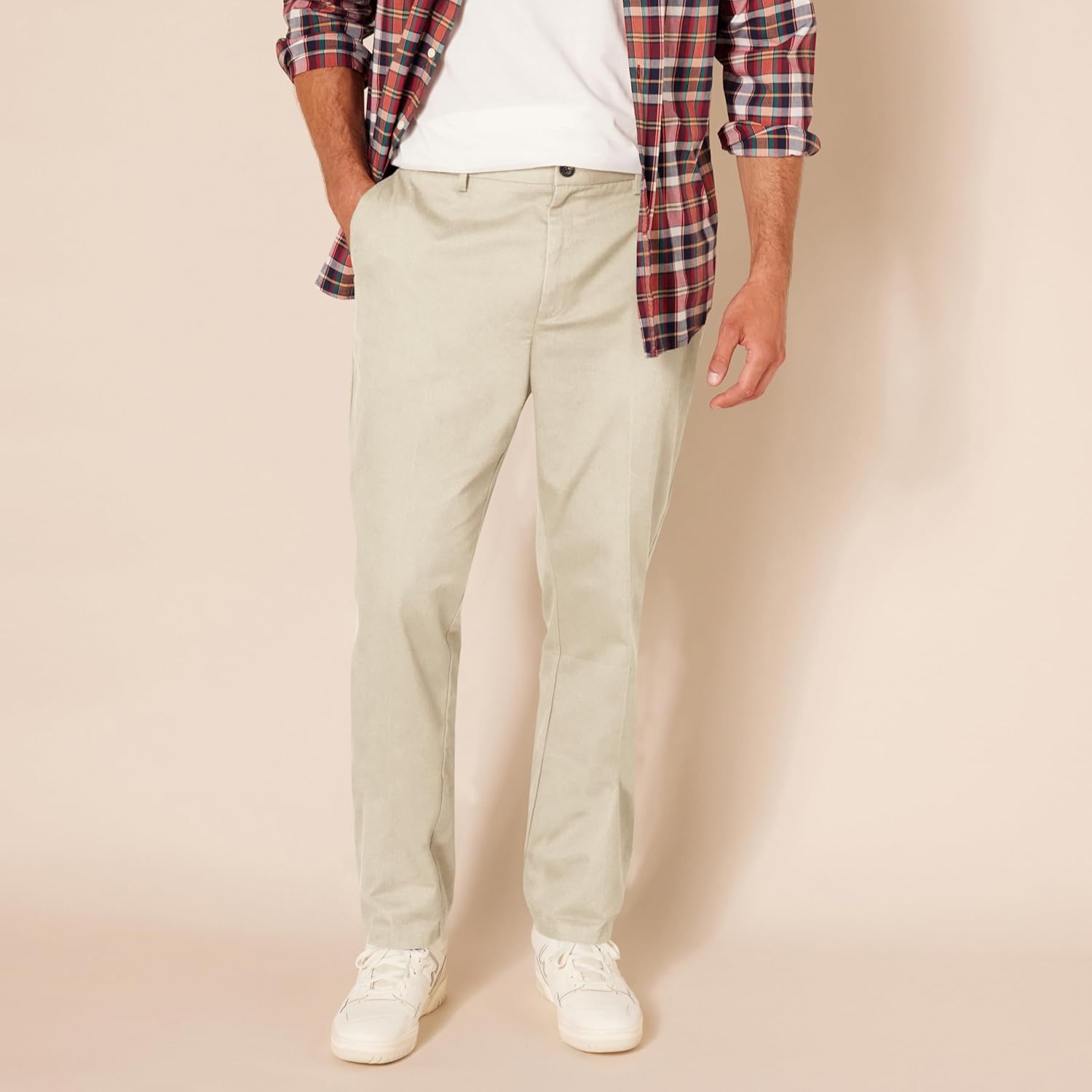Slim Fit Flat Front Chino Pants
