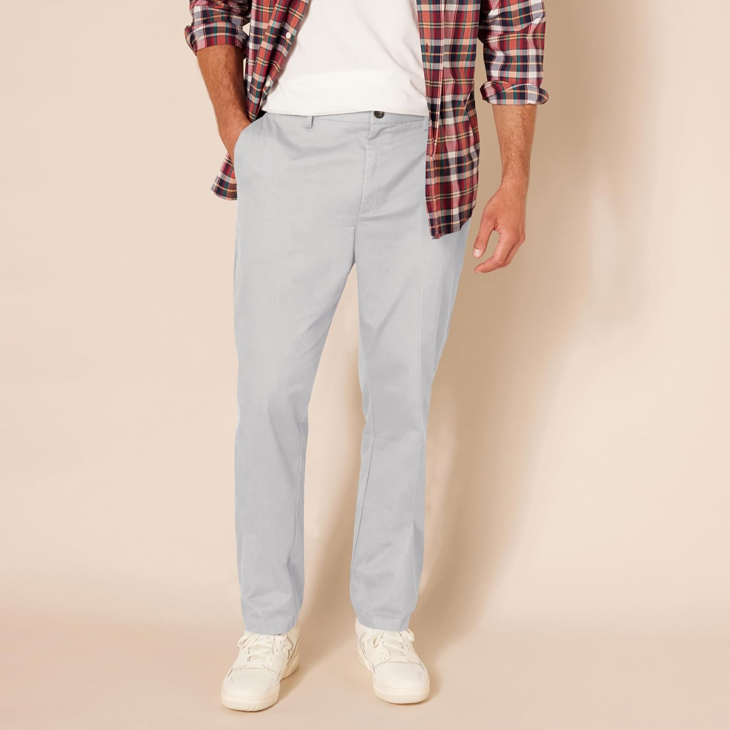 Slim Fit Flat Front Chino Pants