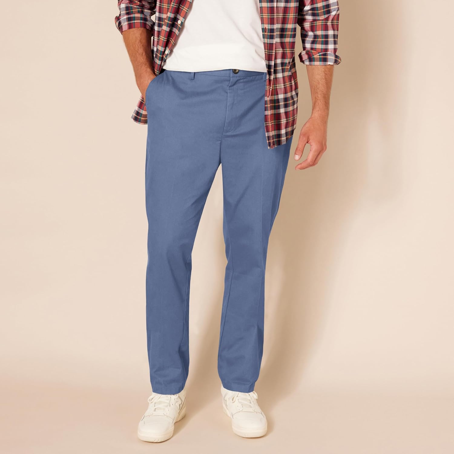 Slim Fit Flat Front Chino Pants