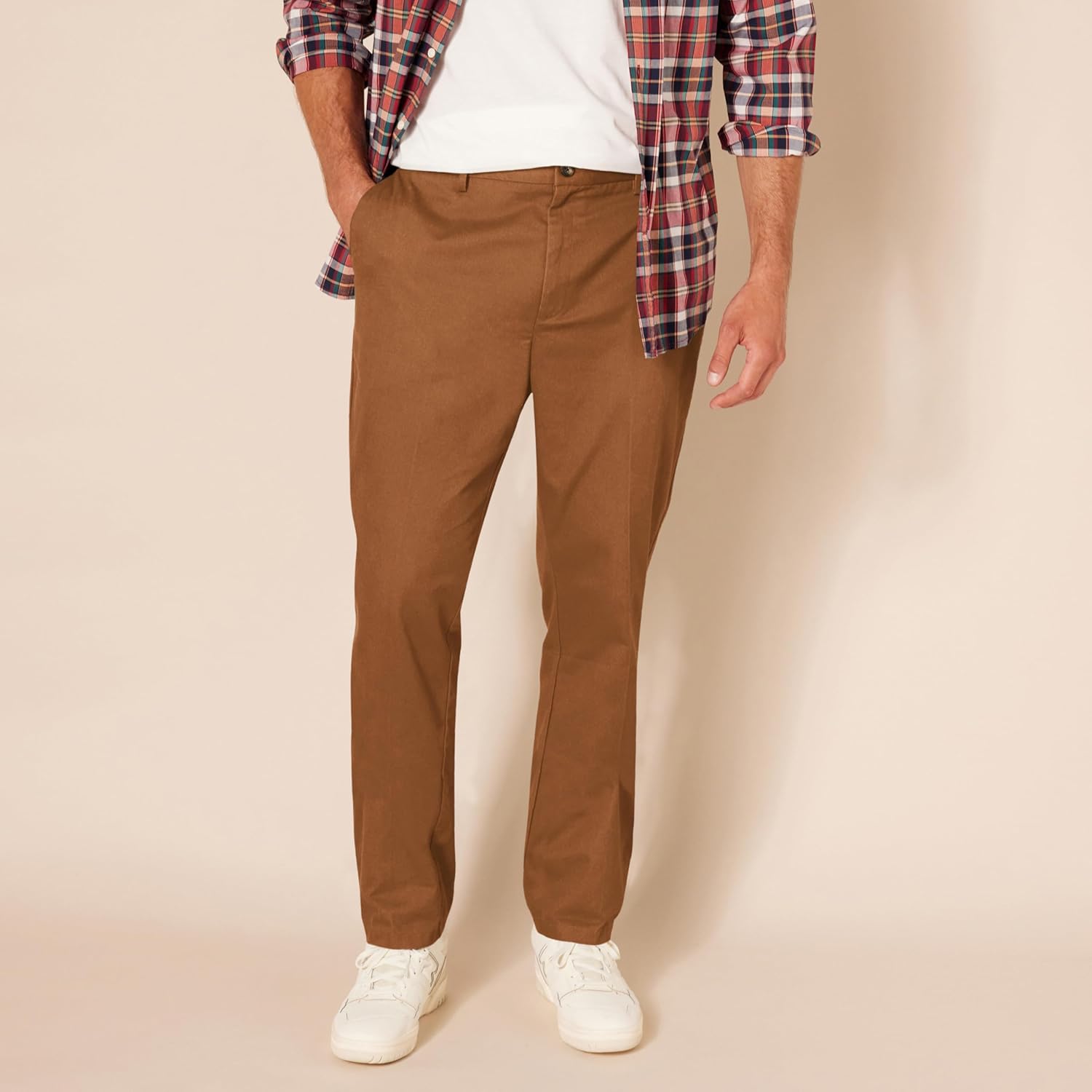 Slim Fit Flat Front Chino Pants