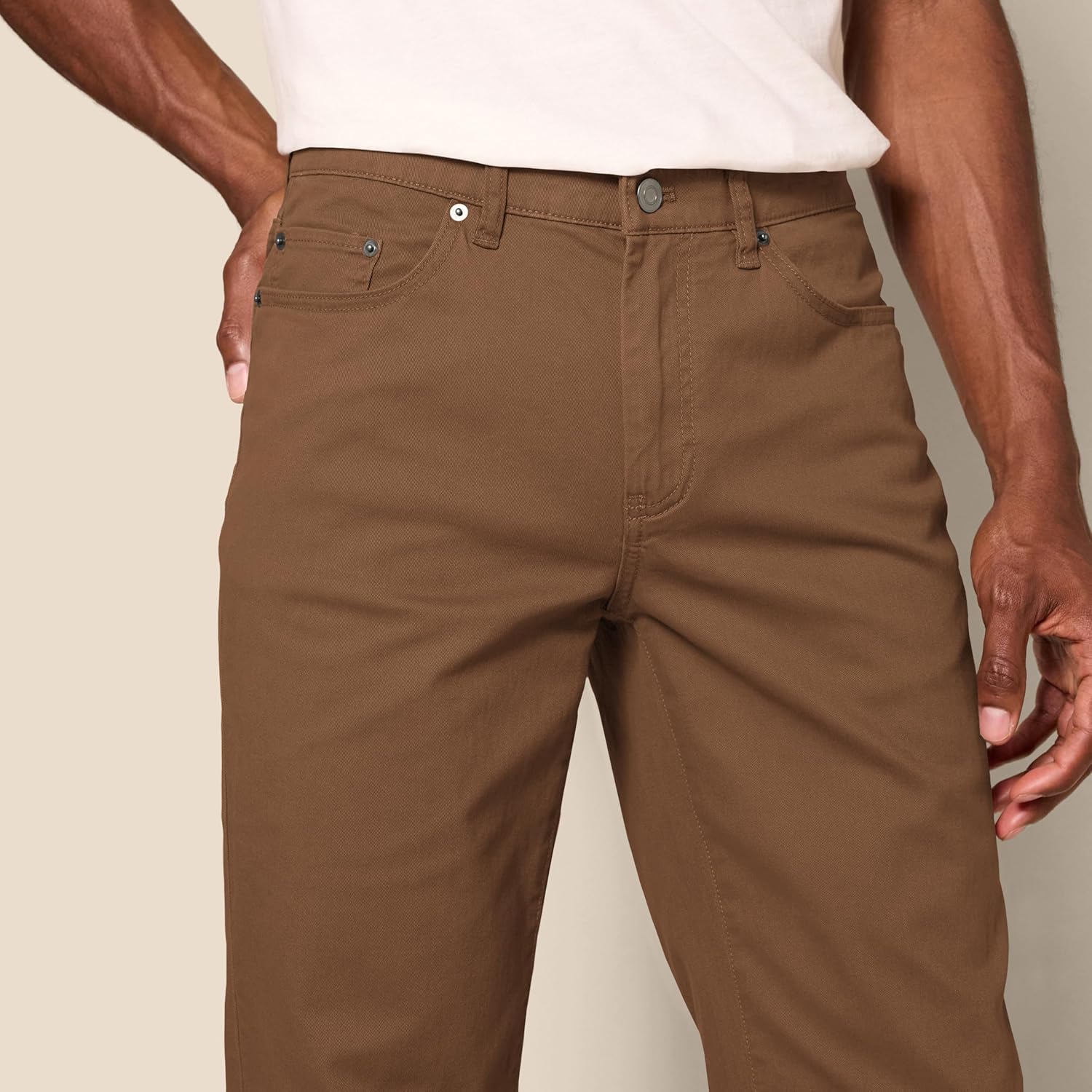 Straight Fit 5 Pocket Stretch Twill Pants