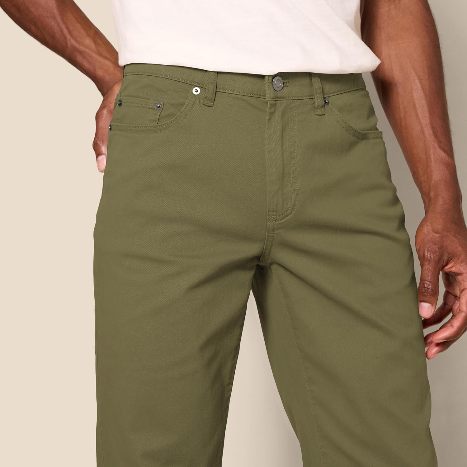 Straight Fit 5 Pocket Stretch Twill Pants