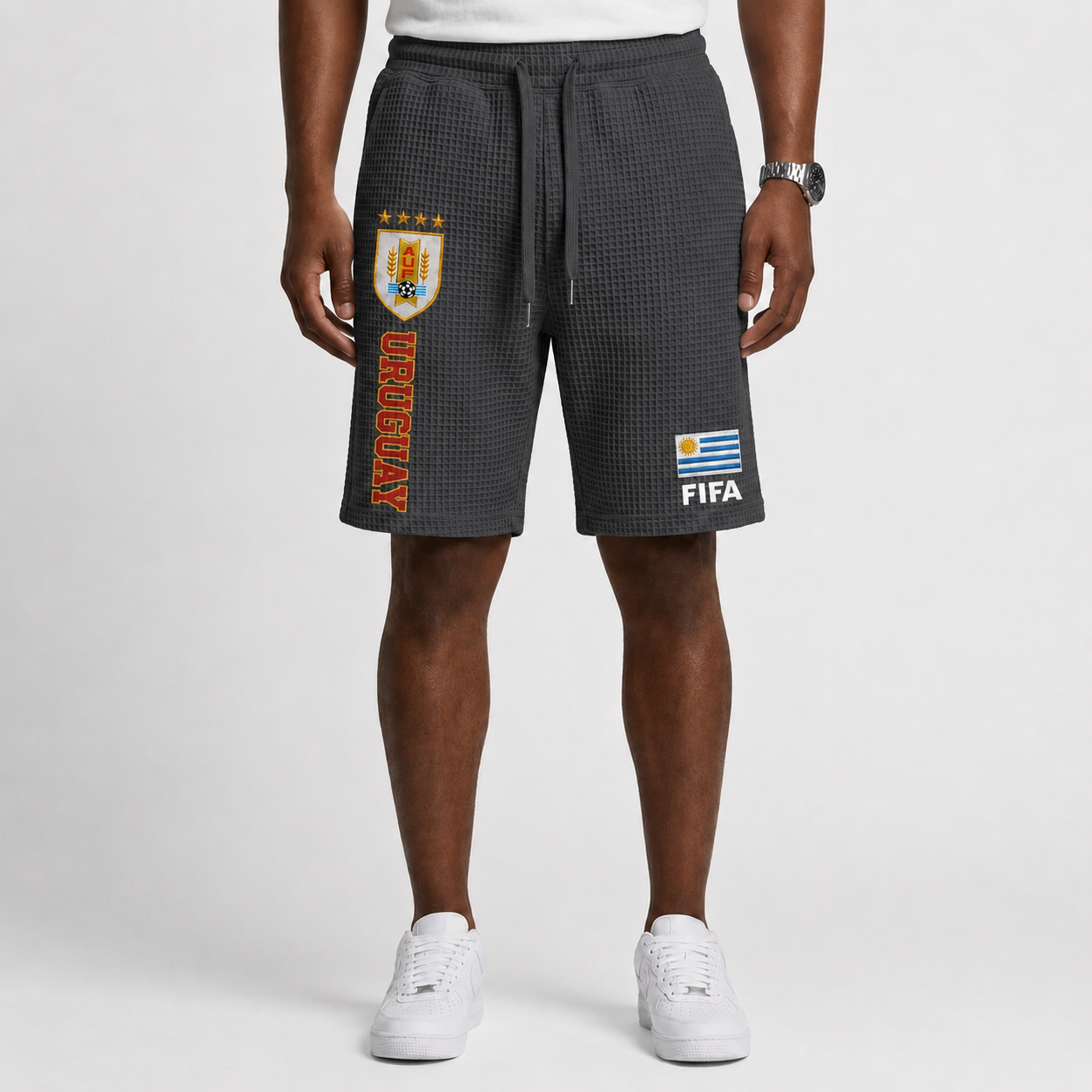 FIFA 2026 Uruguay Printed Waffle Football Fan Shorts