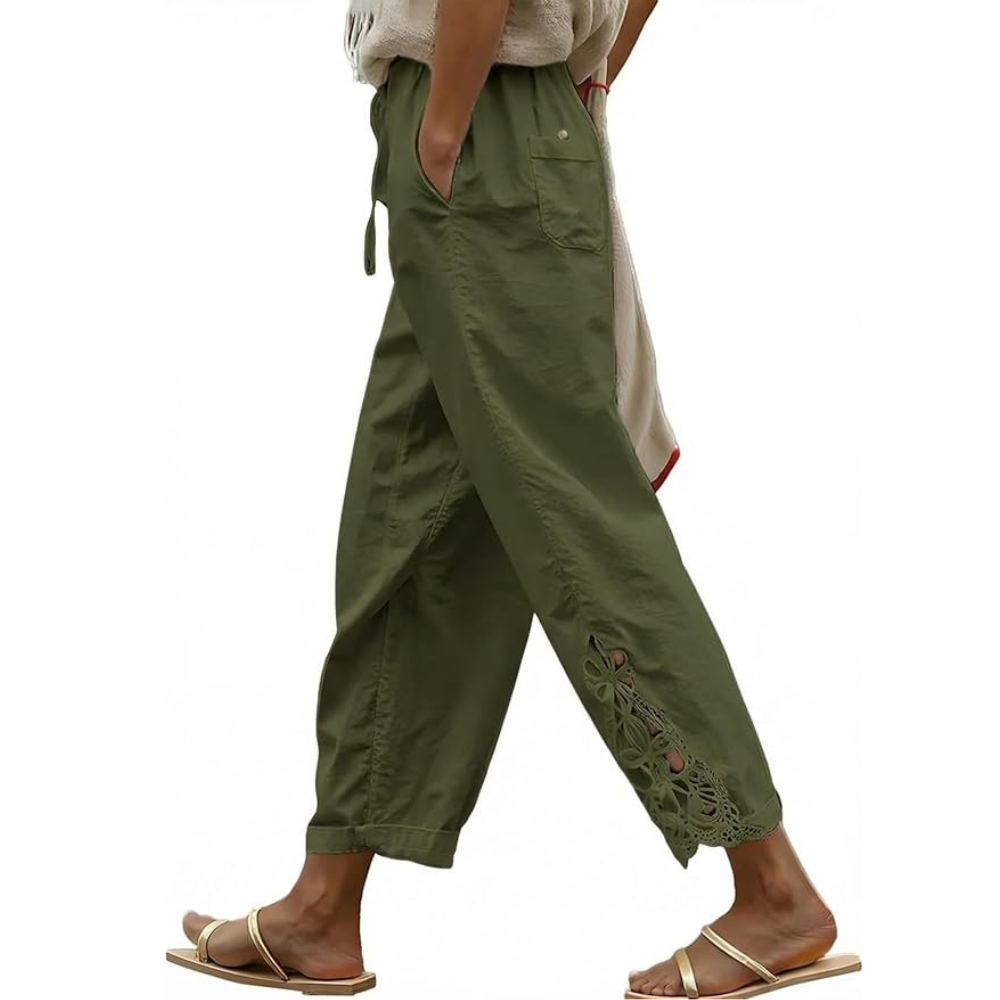 Casual Lightweight Drawstring Elastic Pants With Pockets