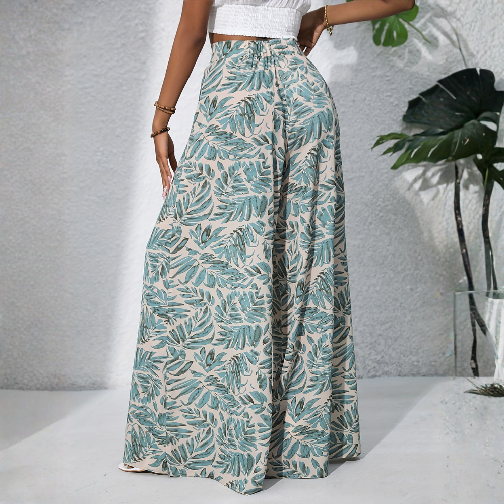 Bohemian Style Wide Vacation Themed Pants For Women