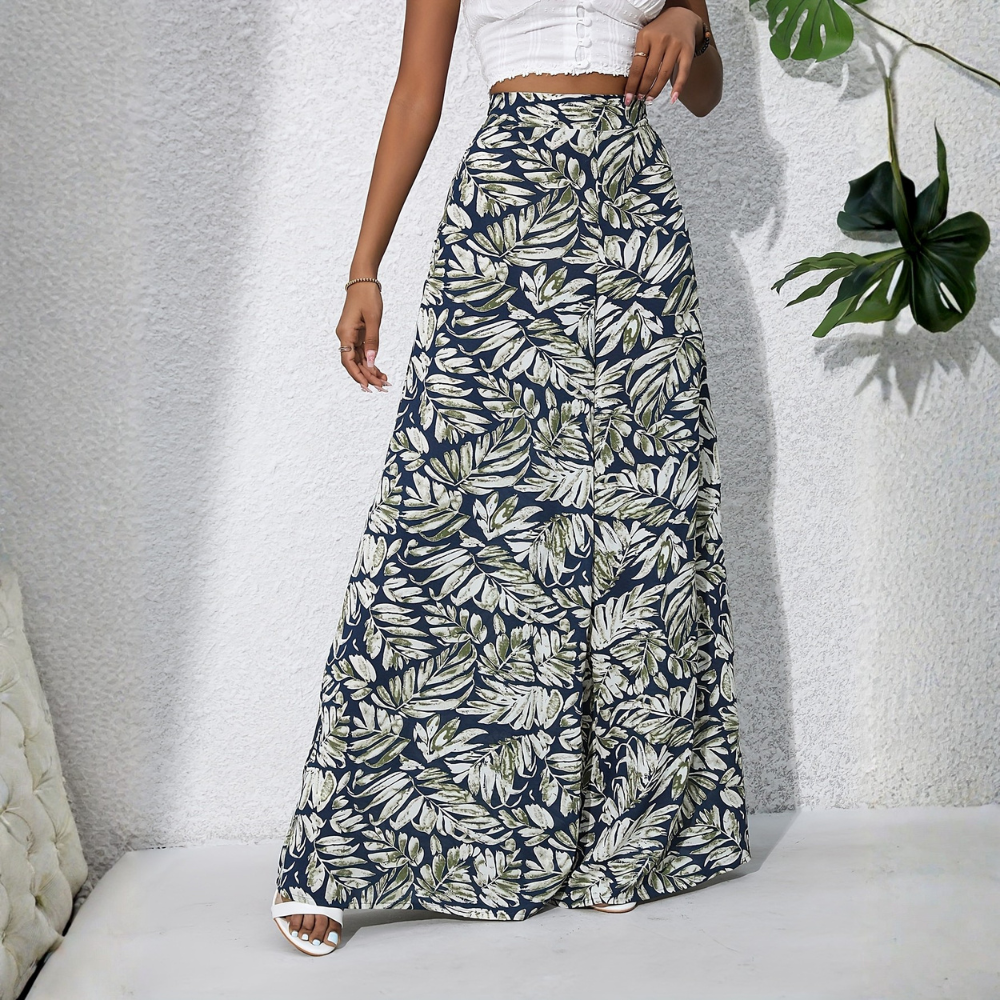 Bohemian Style Wide Vacation Themed Pants For Women