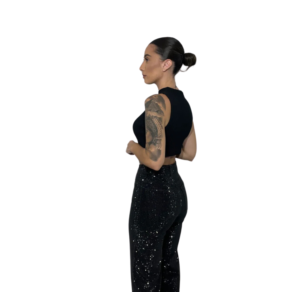 Medium Waist Slim Sparkle Jeans-Legletic