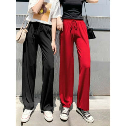 Women's 2 Pcs Ice Silk Ankle Length Summer Pants-Legletic