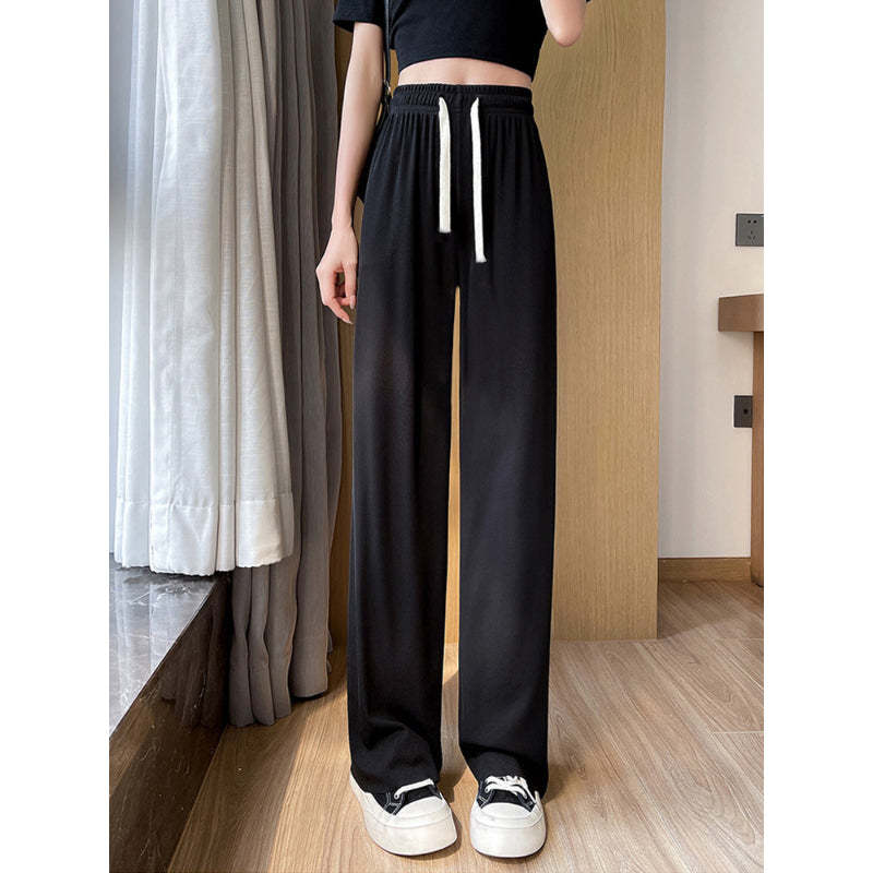Women's Ice Silk High Waist Casual Summer Pants-Legletic