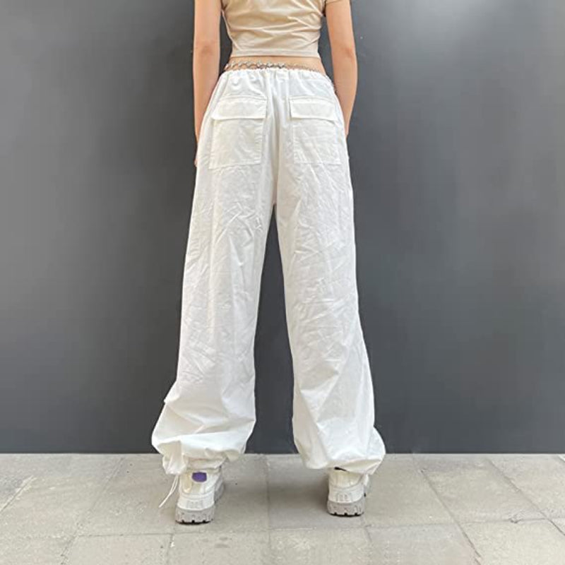 Women's Baggy Cargo Pants Wide Leg Hip Hop Casual Relaxed Fit Sweatpants Hipster Parachute Cargo Pants Y2K-Legletic