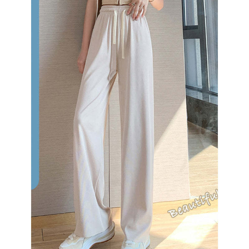 Women's Ice Silk High Waist Casual Summer Pants-Legletic