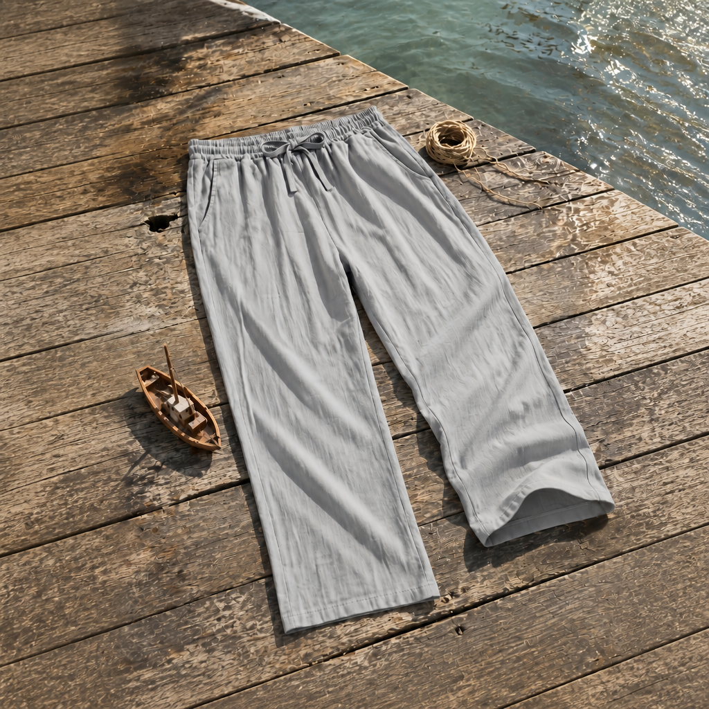 Casual Loose Wide Pants With Drawstring For Men
