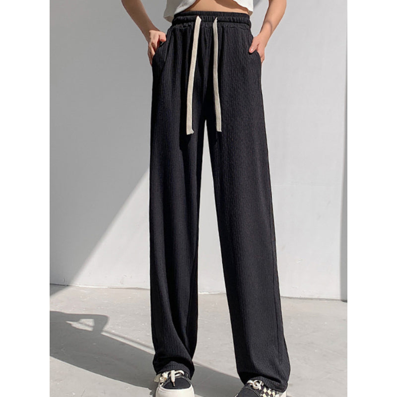 Women's Ice Silk High Waist Casual Summer Pants-Legletic