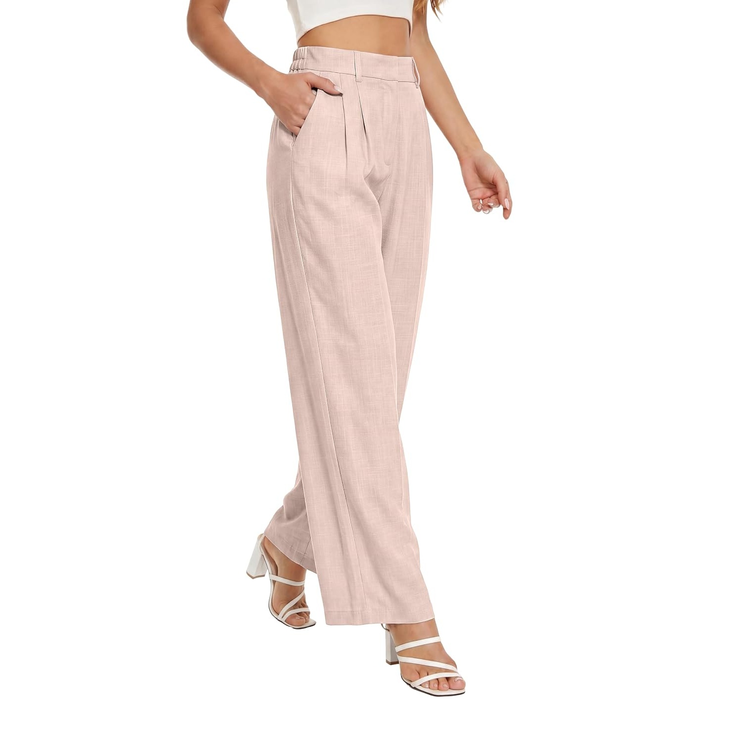Stretchy Loose Casual Pants With Elastic Waistband For Women