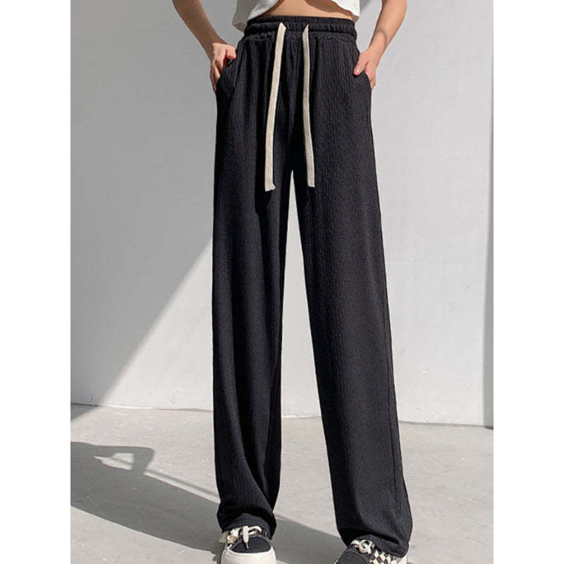 Women's Ice Silk High Waist Casual Summer Pants-Legletic