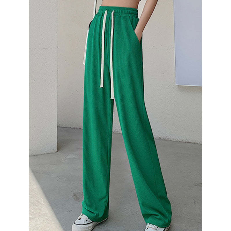 Women's Ice Silk High Waist Casual Summer Pants-Legletic