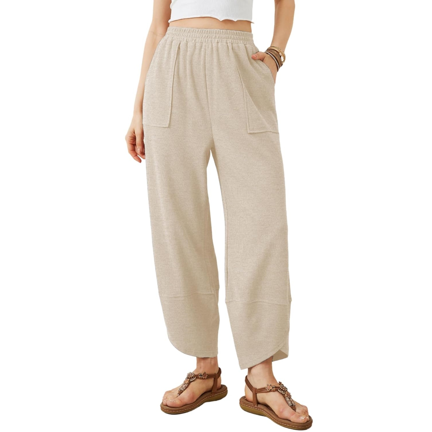 Casual Wide Baggy Palazzo Pants With Pockets For Women