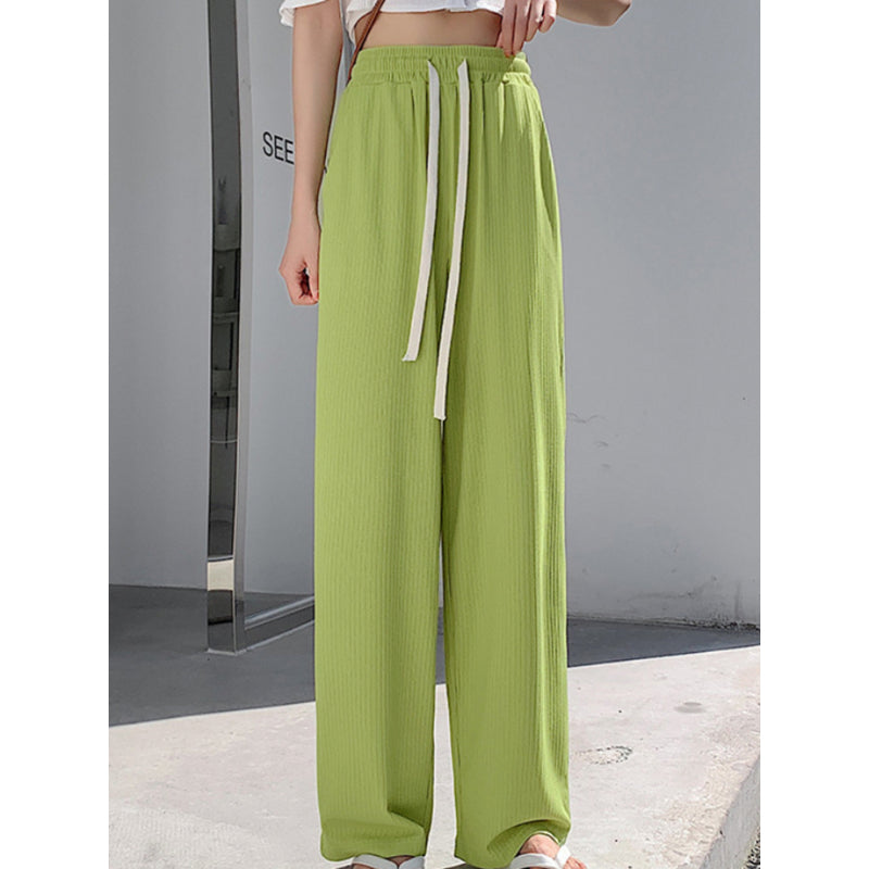 Women's Ice Silk High Waist Casual Summer Pants-Legletic