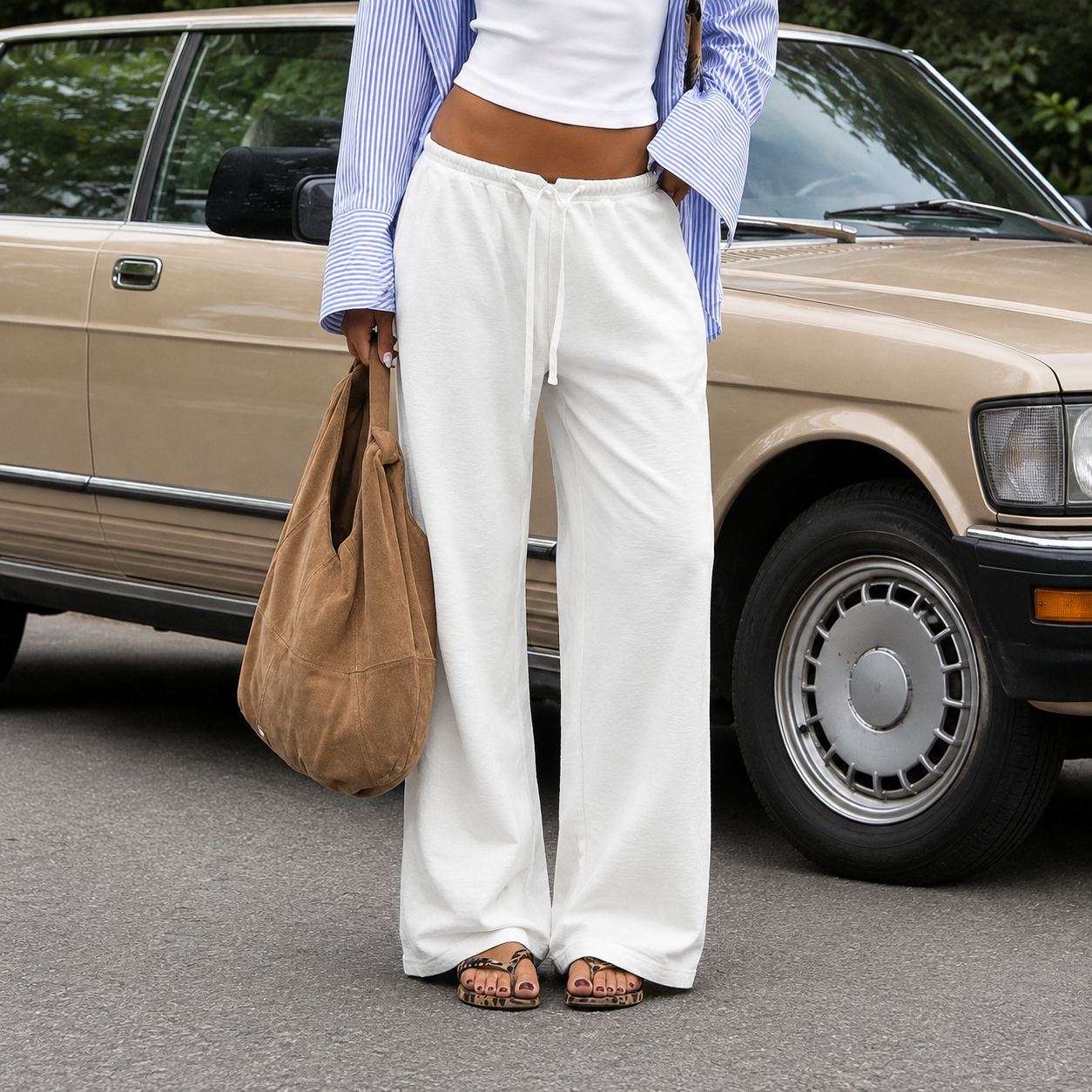 Elastic Drawstring Suede Casual Cargo Pants For Women