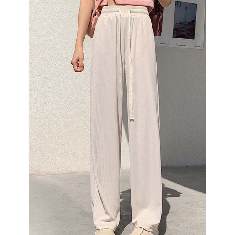 Women's Ice Silk High Waist Casual Summer Pants-Legletic
