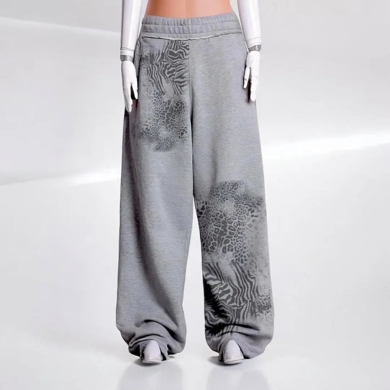 Cheetah Print Heavyweight Loose Fit Sweatpants-Legletic