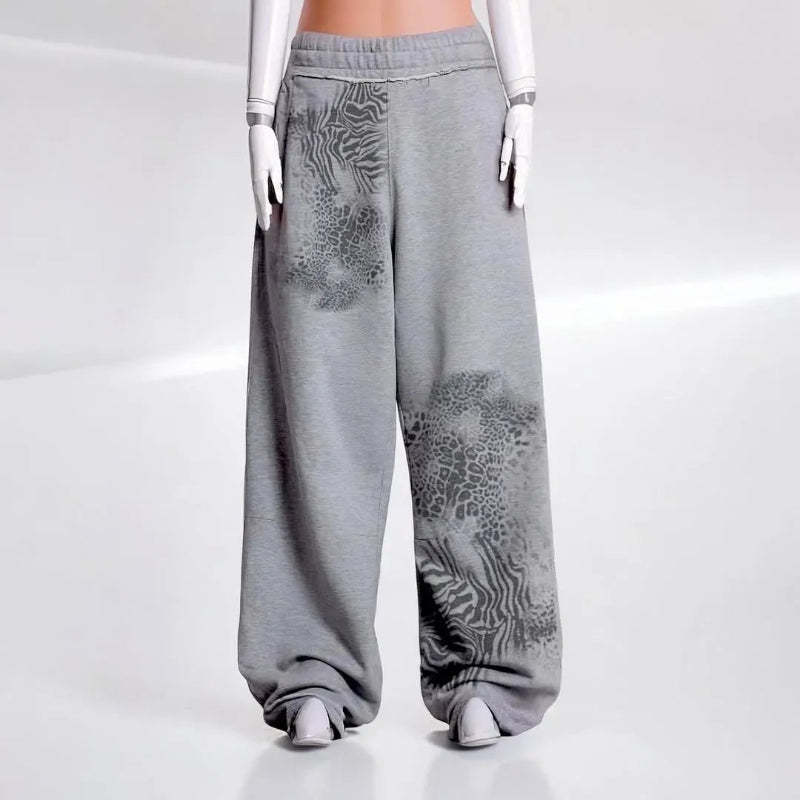 Cheetah Print Heavyweight Loose Fit Sweatpants-Legletic