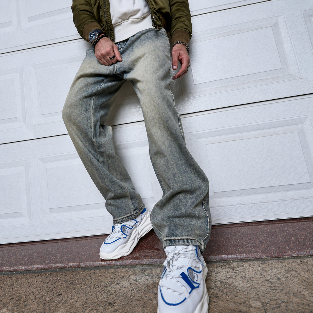 Loose Fit Stretch Baggy Denim Jeans With Pockets For Men