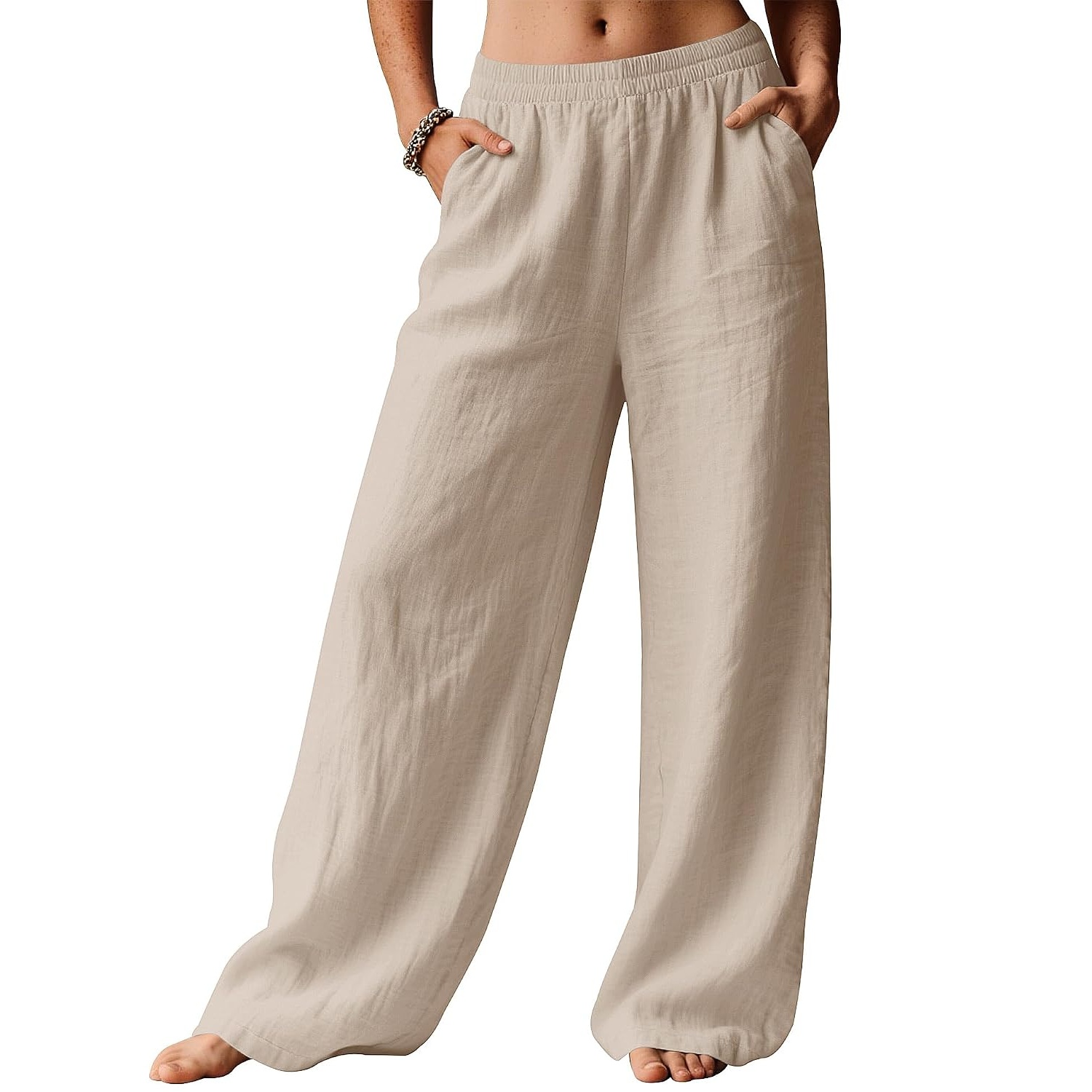 Casual Palazzo Pants With Pockets For Vacation Wear For Women