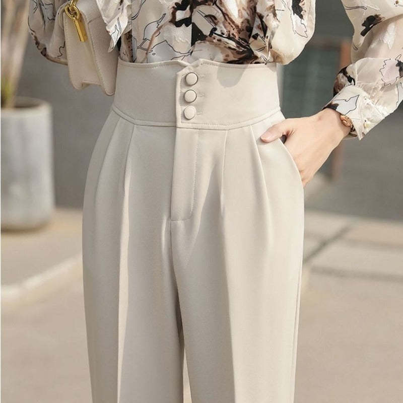 Women's Summer Casual Cropped Suit Pants-Legletic