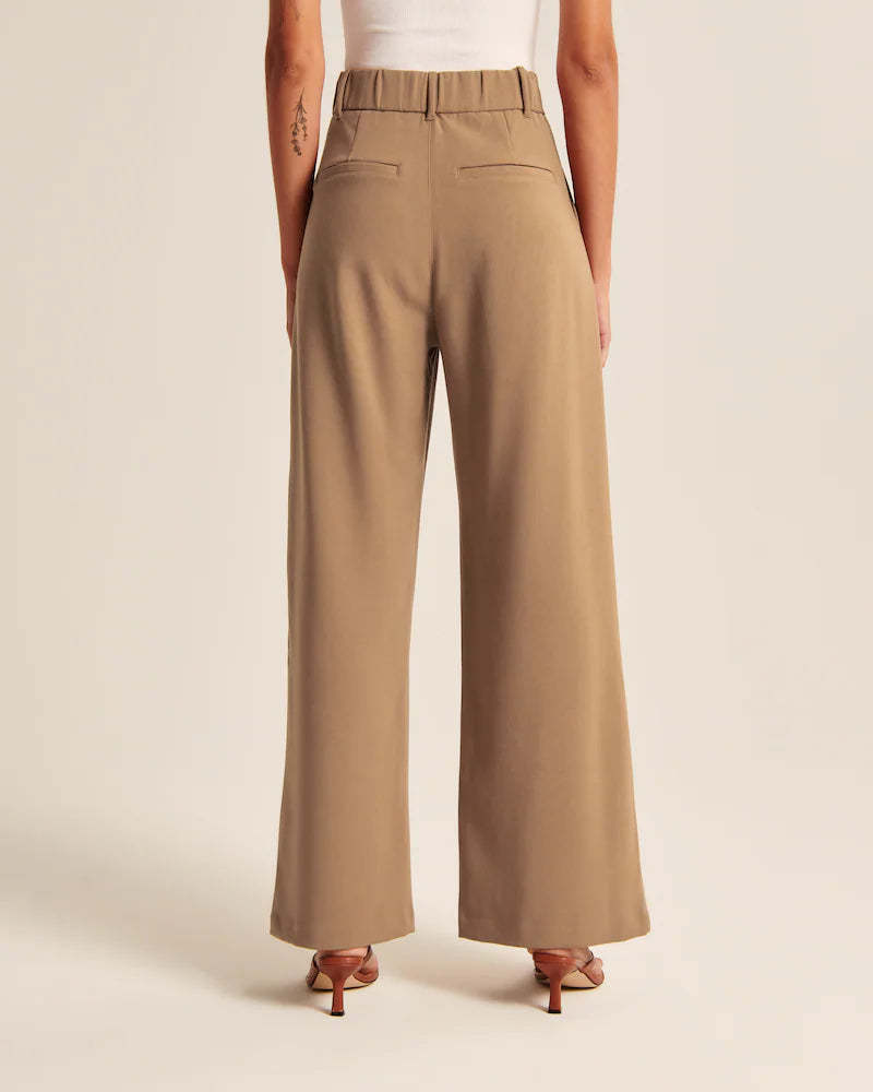 High Waist Tailored Wide Leg Pants-Legletic