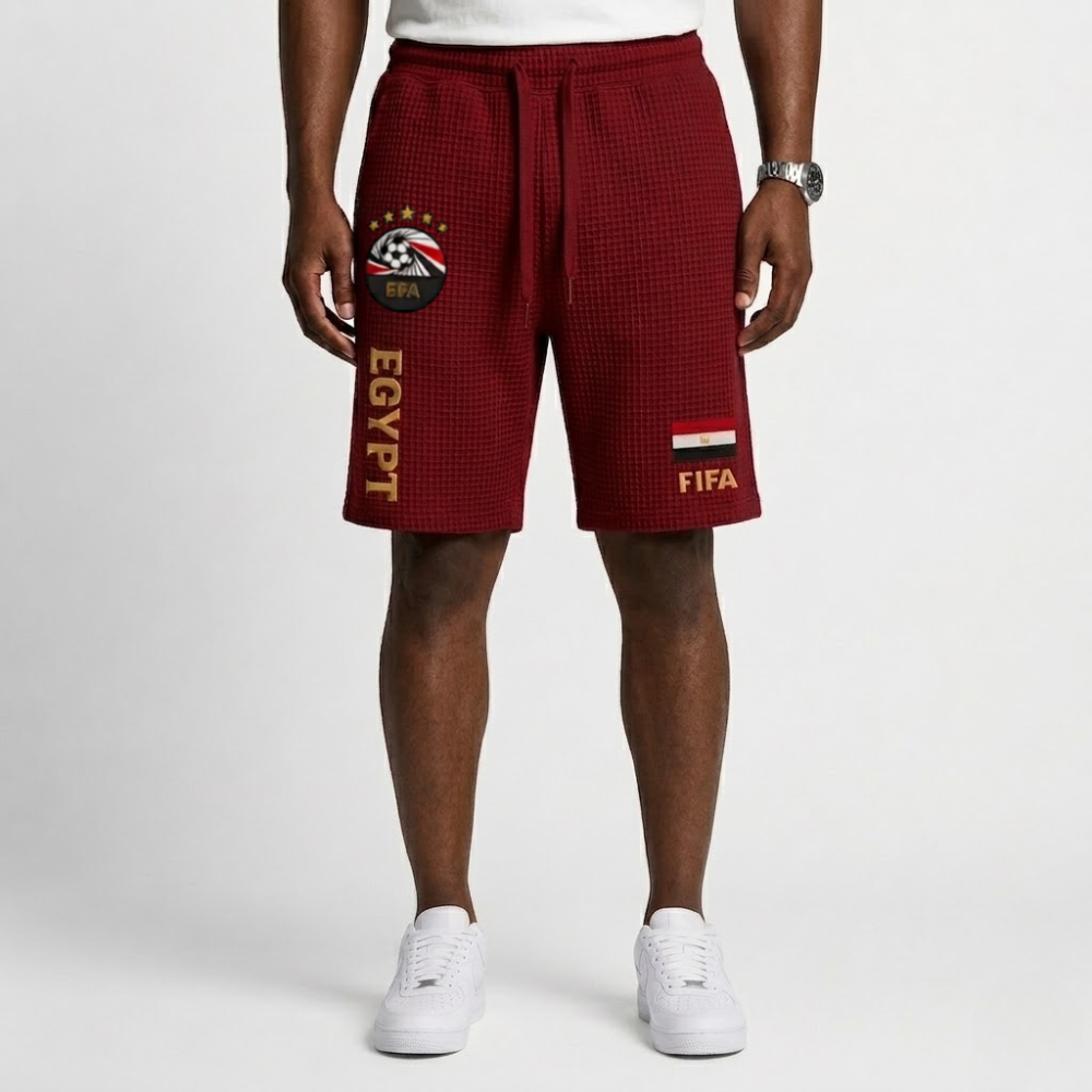 FIFA 2026 Egypt Printed Waffle Football Fan Shorts