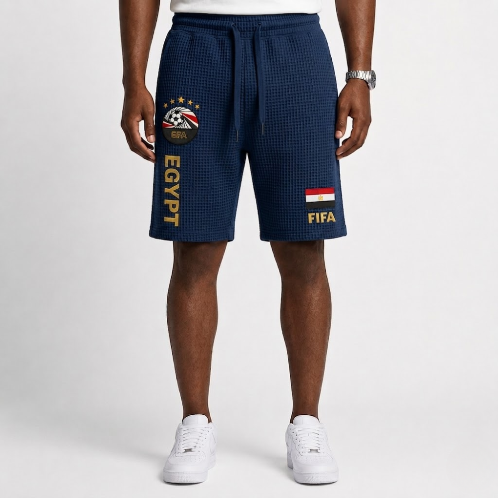 FIFA 2026 Egypt Printed Waffle Football Fan Shorts