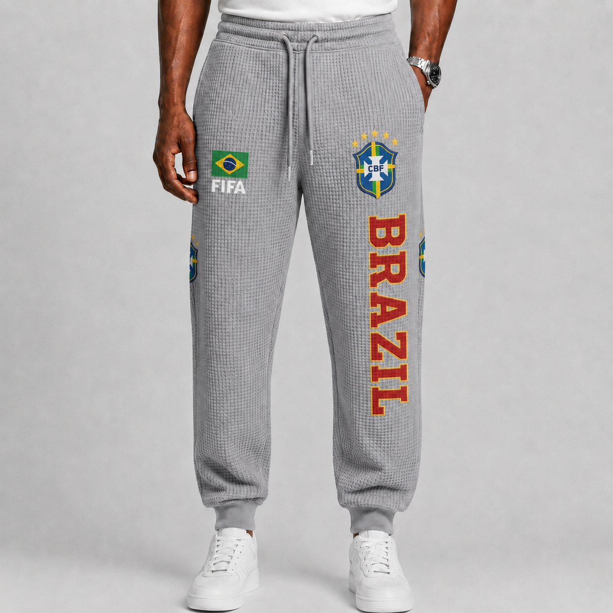 FIFA 2026 Brazil Printed Waffle Football Fan Pants
