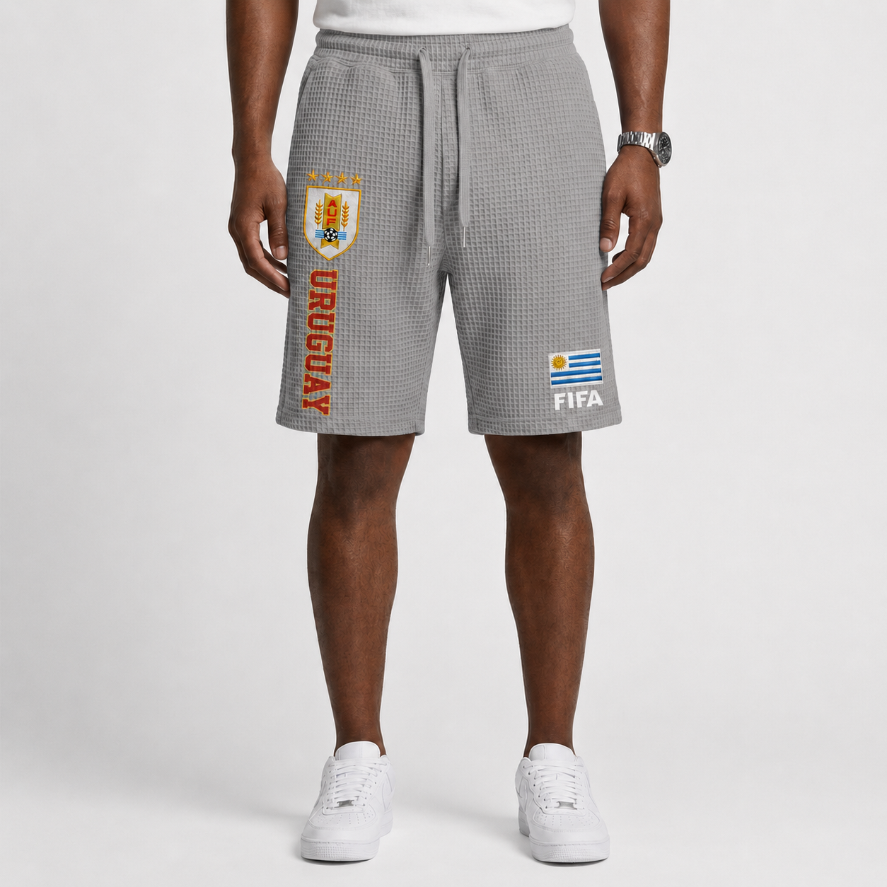 FIFA 2026 Uruguay Printed Waffle Football Fan Shorts