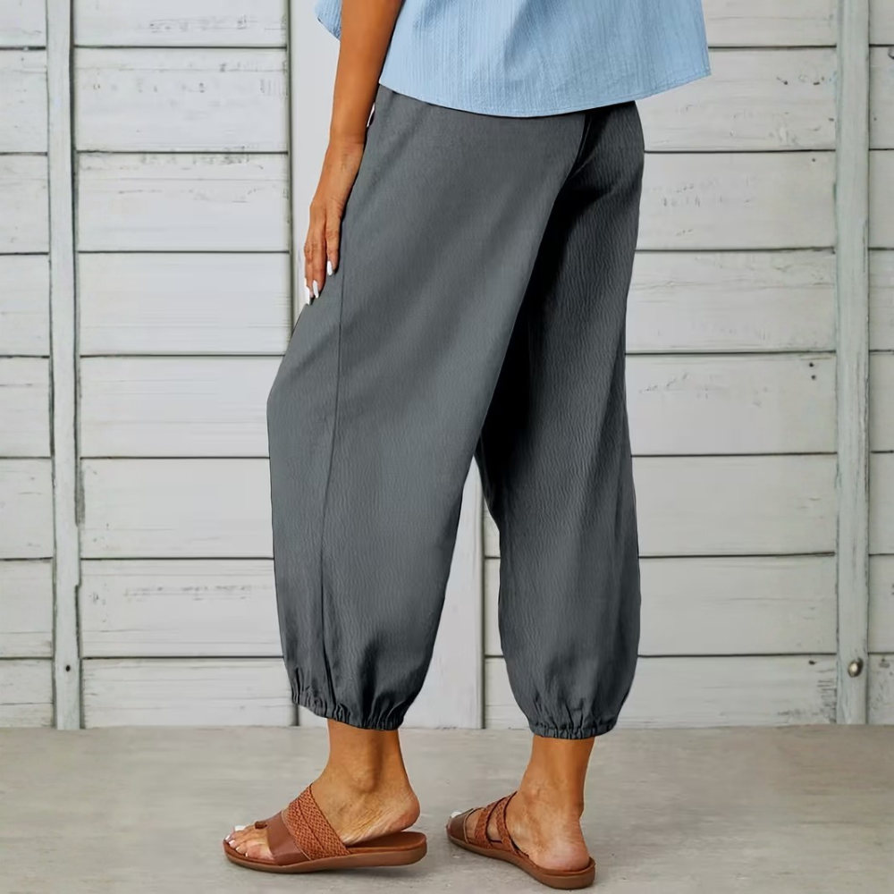 Casual Loose Drawstring Capri Pants For Women
