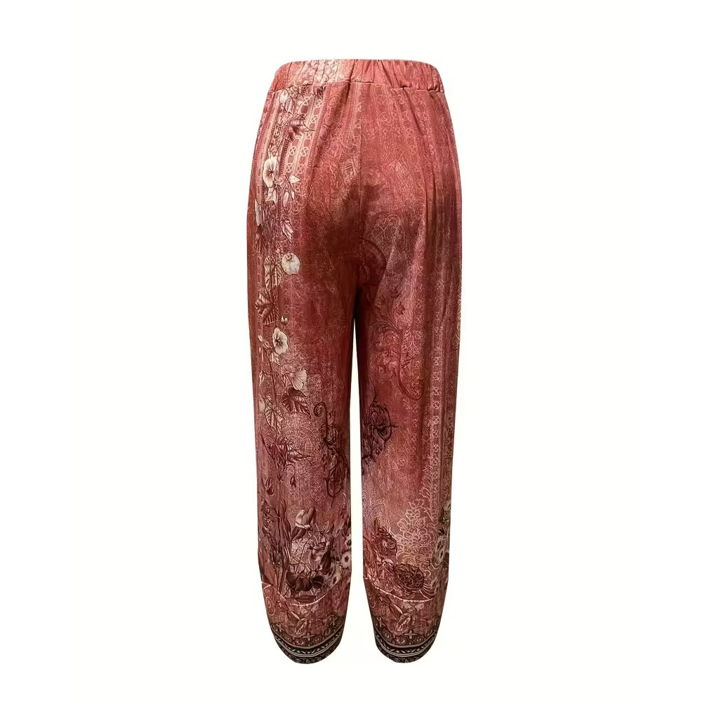 Vintage Themed Floral Capri Pants For Women