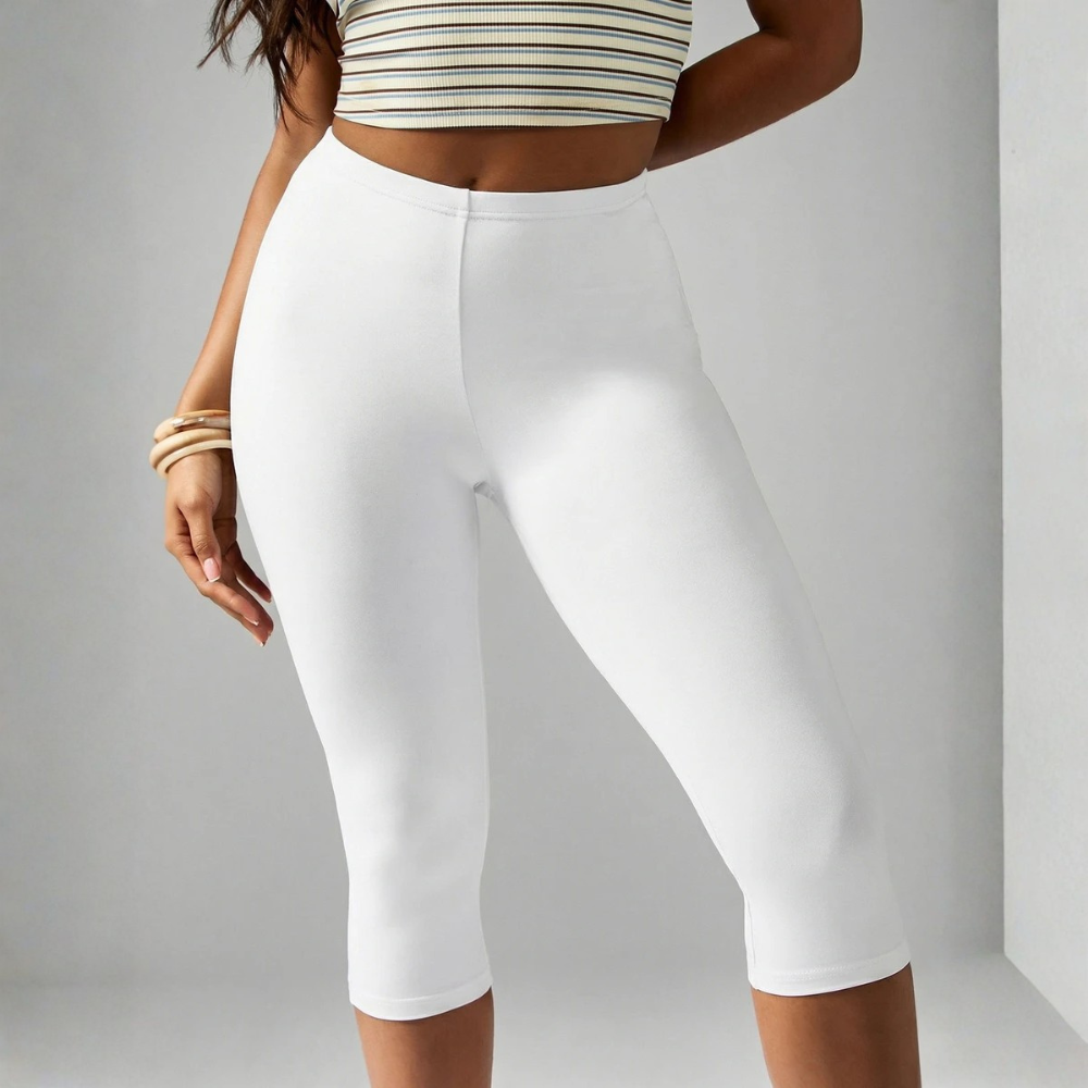 High Rise Compression Capri Workout Leggings For Women