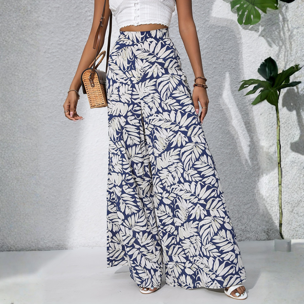 Bohemian Style Wide Vacation Themed Pants For Women