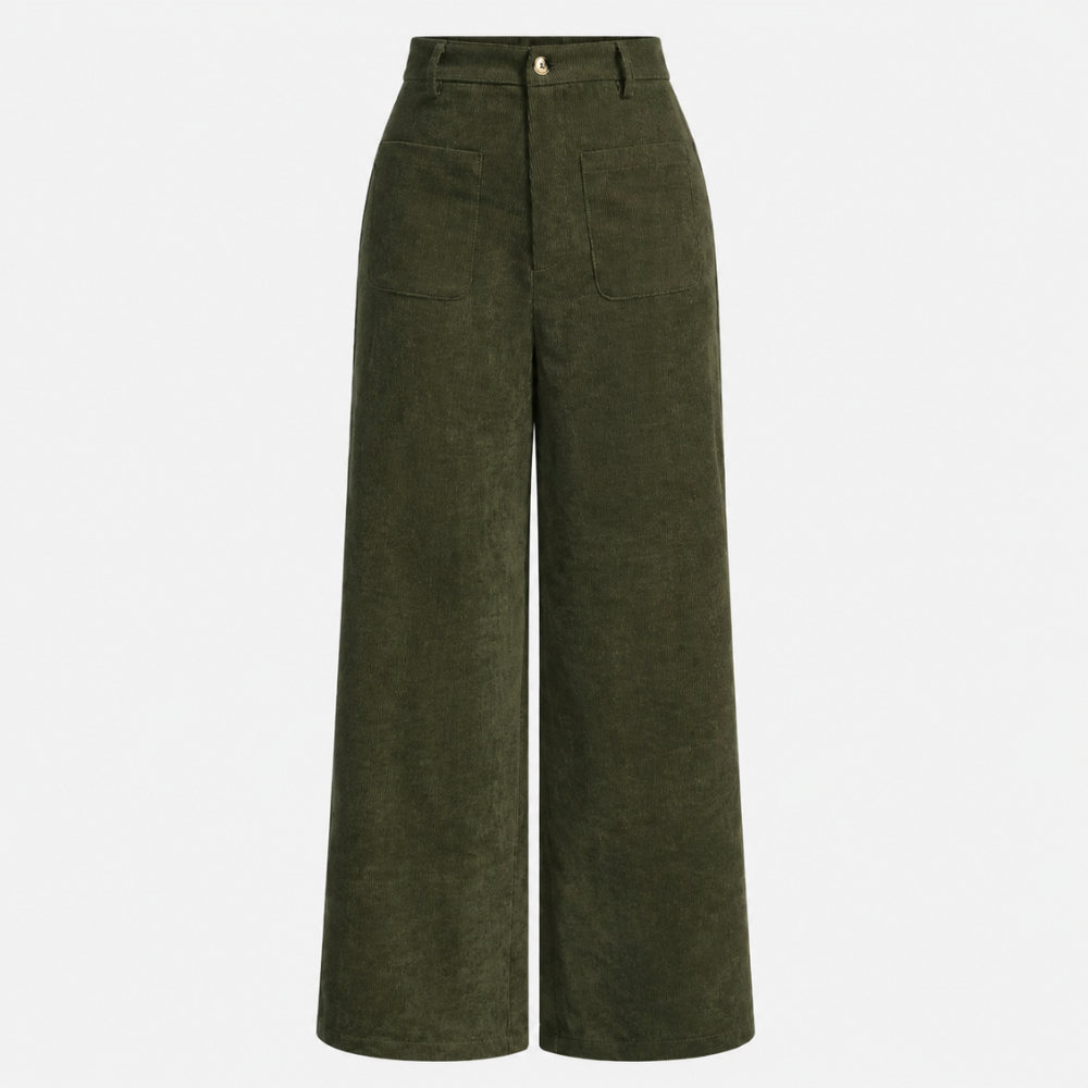 Women Casual High Waist Wide Leg Trousers With Pockets