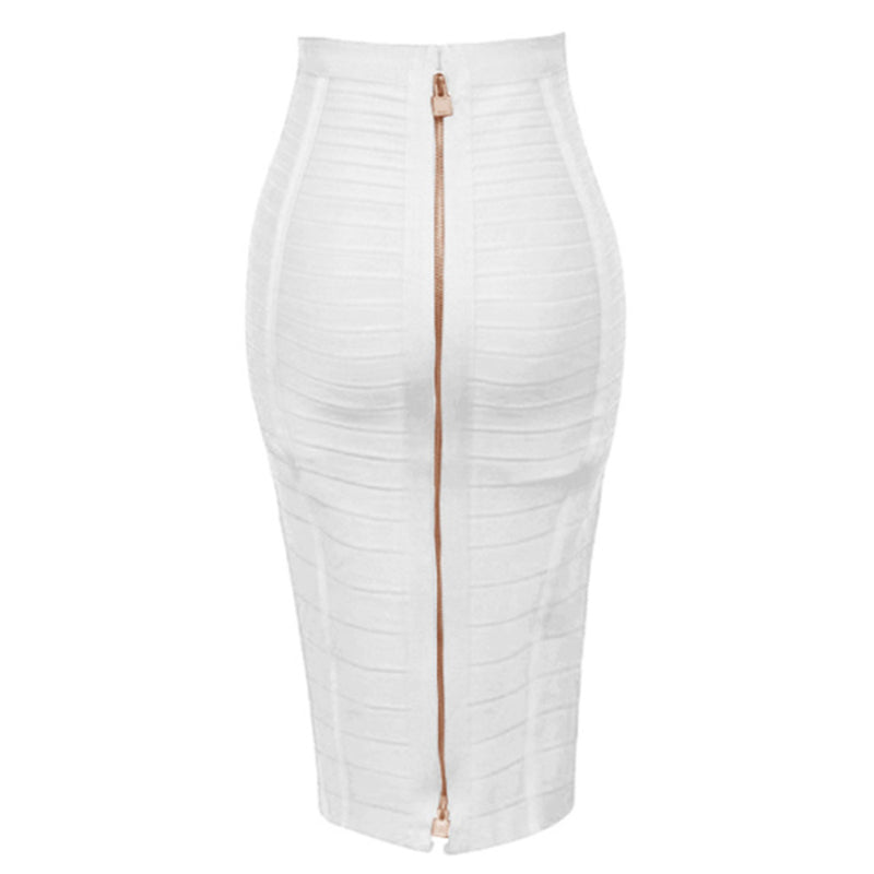 Solid Colors Zipper Bandage Women Skirts-Legletic