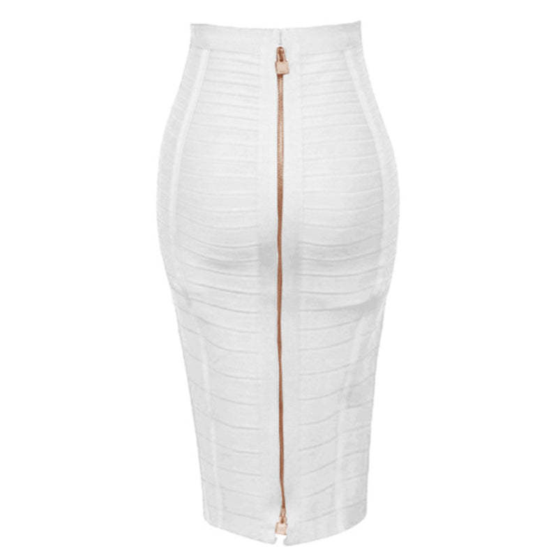 Solid Colors Zipper Bandage Women Skirts-Legletic