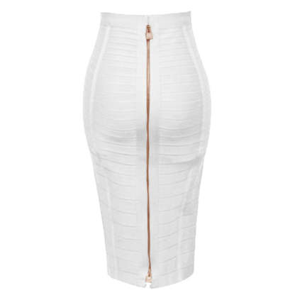 Solid Colors Zipper Bandage Women Skirts-Legletic