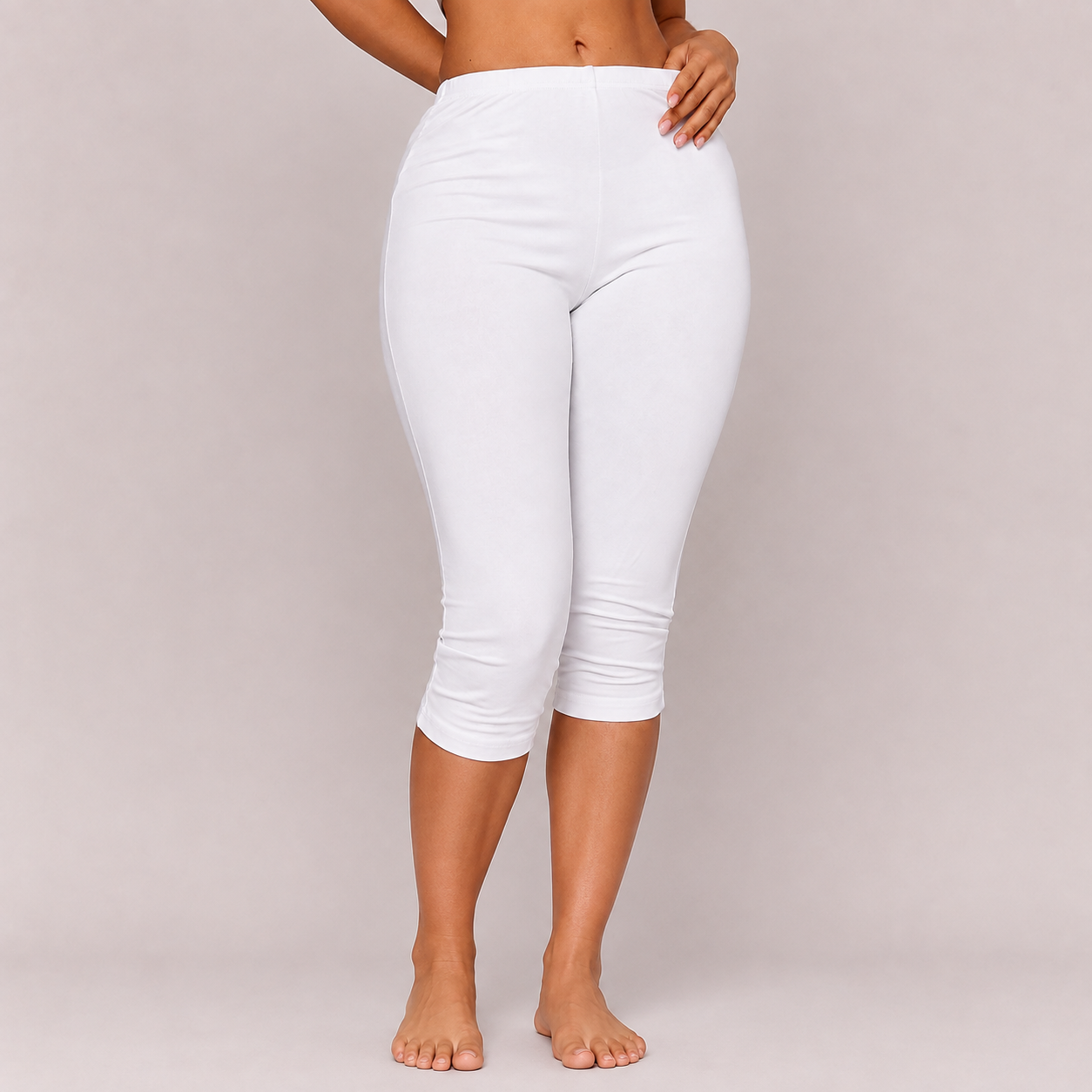 Soft Touch Elasticated Capri Leggings For Women