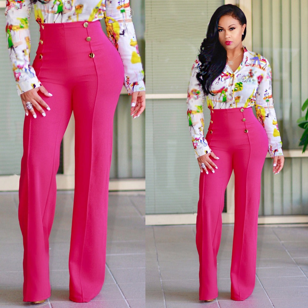 Classic Casual High Waist Stylish Long Pants-Legletic