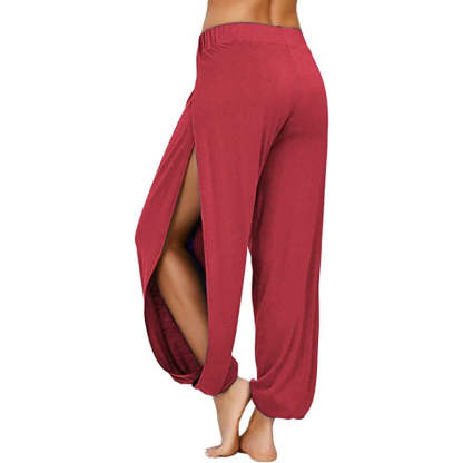 Yoga Harem Pants Side Slit Joggers Workout Sweatpants-Legletic